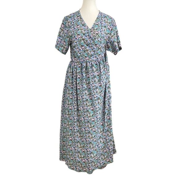 NWT FRANK AND OAK THE PRINTED LOOSE DRESS IN LILAC BLUE COLORS - XS - Picture 3 of 12